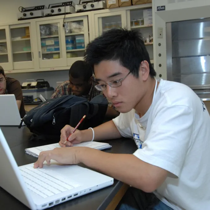students in learning center