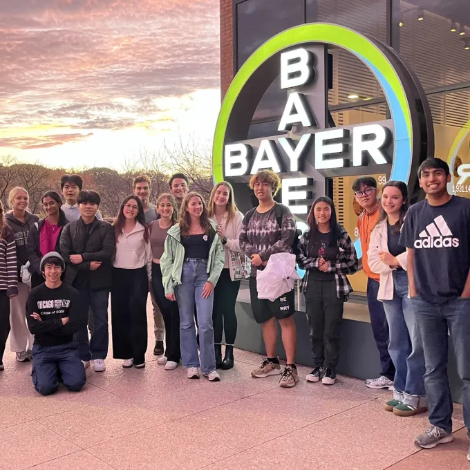 BEP students outside of Bayer